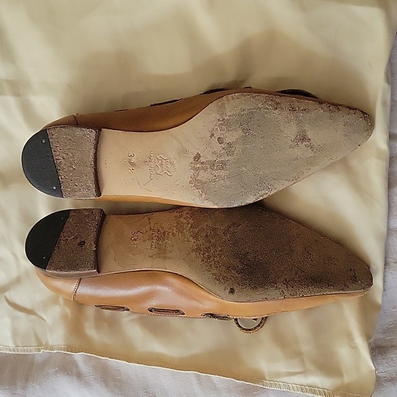 Vtg 80s preppy Manolo Blahnik Pointy Brown Loafers - Picture 5 of 9